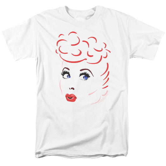 I Love Lucy - Lines Face - Short Sleeve Adult 18/1 - White T-shirt