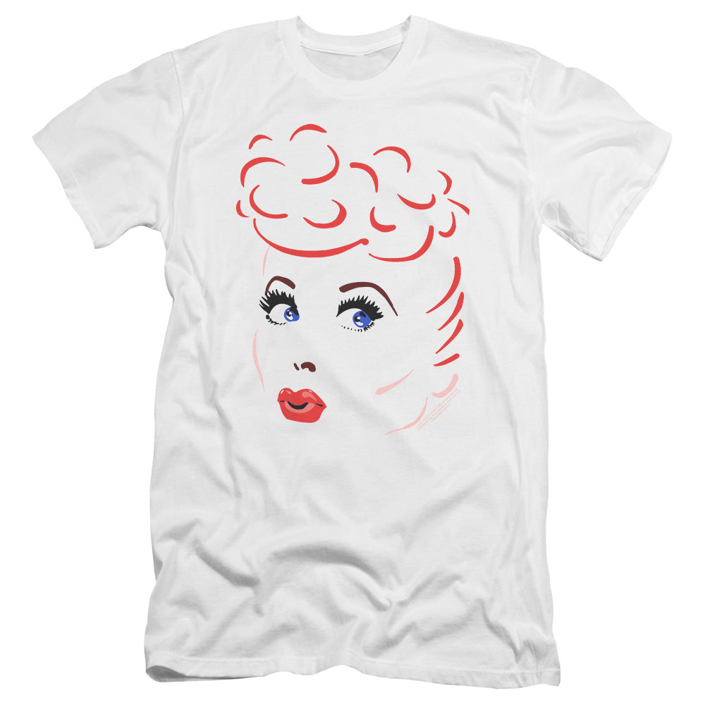 I Love Lucy - Lines Face-premuim Canvas Adult Slim Fit 30/1 - White
