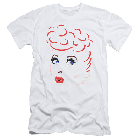 I Love Lucy - Lines Face - Short Sleeve Adult 30/1 - White T-shirt