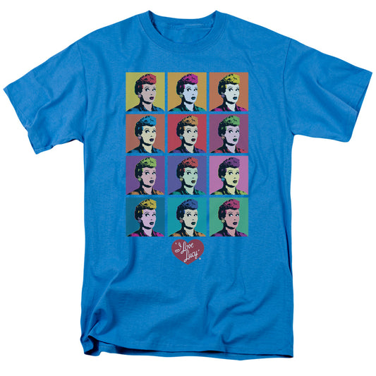I Love Lucy - Worhol - Short Sleeve Adult 18/1 - Turquoise T-shirt