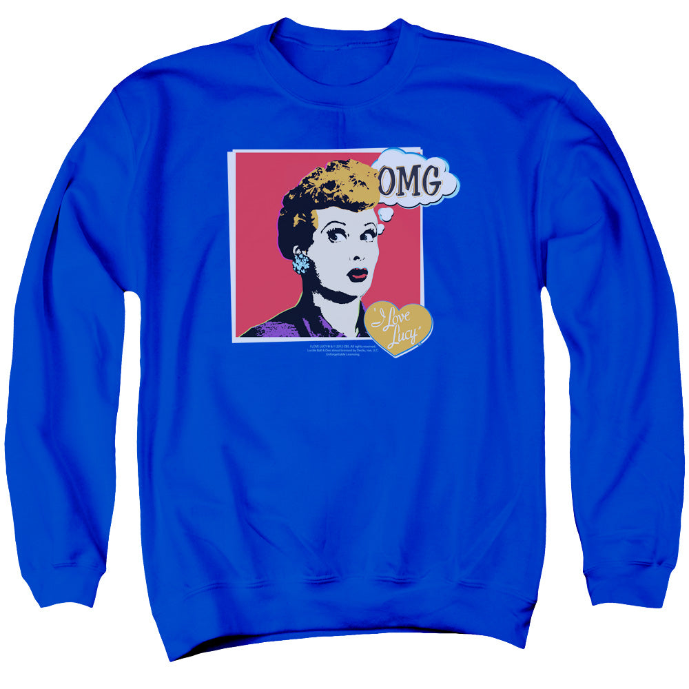 I Love Lucy - I Love Worhol Omg - Adult Crewneck Sweatshirt - Royal Blue