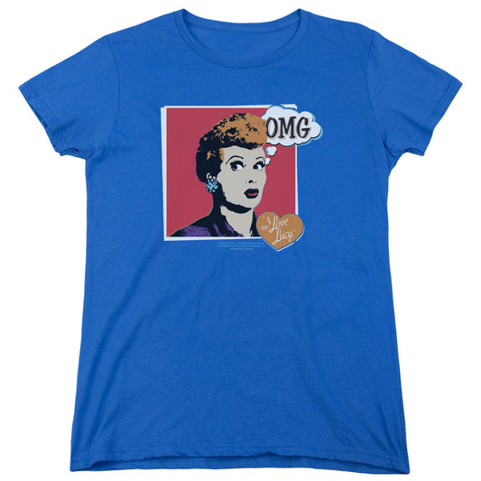 I Love Lucy - I Love Worhol Omg - Short Sleeve Womens Tee - Royal Blue T-shirt