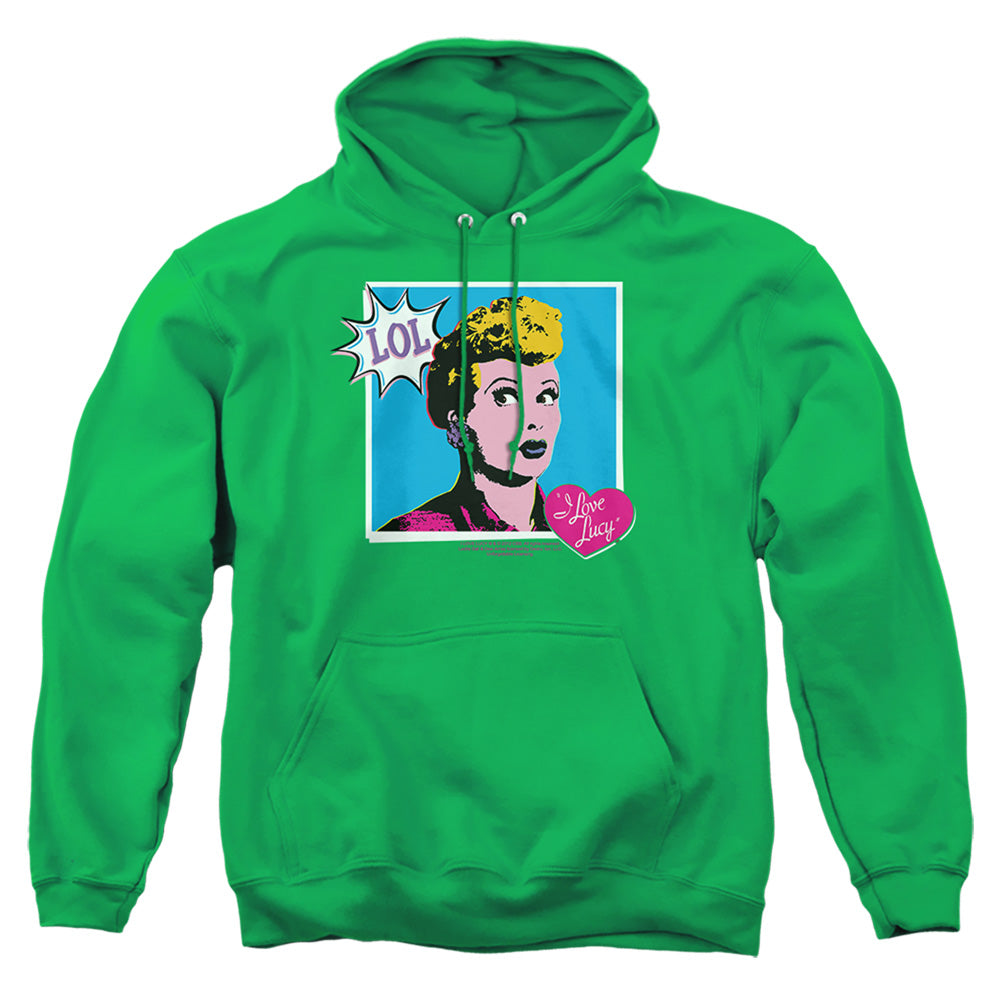 I Love Lucy - I Love Worhol Lol - Adult Pull-over Hoodie - Kelly Green