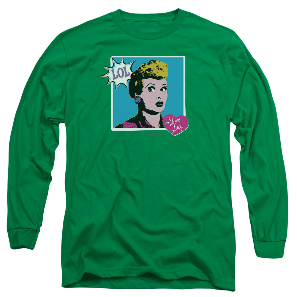I Love Lucy - I Love Worhol Lol - Long Sleeve Adult 18/1 - Kelly Green T-shirt