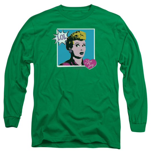 I Love Lucy - I Love Worhol Lol - Long Sleeve Adult 18/1 - Kelly Green T-shirt