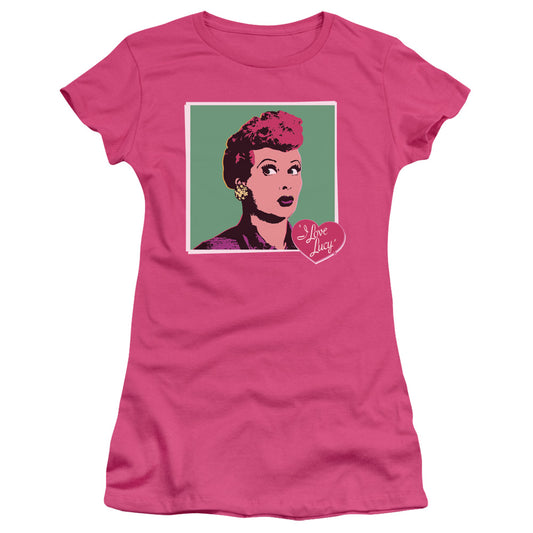 I Love Lucy - I Love Worhol - Short Sleeve Junior Sheer - Hot Pink T-shirt