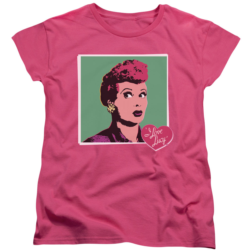 I Love Lucy - I Love Worhol - Short Sleeve Womens Tee - Hot Pink T-shirt