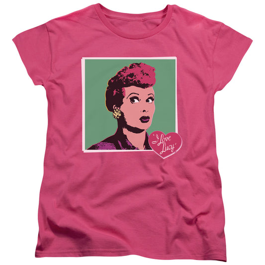 I Love Lucy - I Love Worhol - Short Sleeve Womens Tee - Hot Pink T-shirt