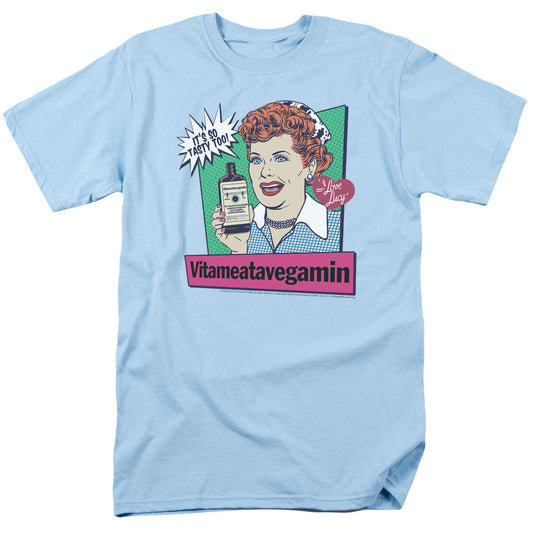 I Love Lucy - Vita Comic - Short Sleeve Adult 18/1 - Light Blue T-shirt