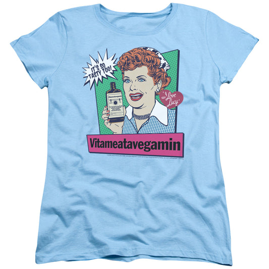 I Love Lucy - Vita Comic - Short Sleeve Womens Tee - Light Blue T-shirt