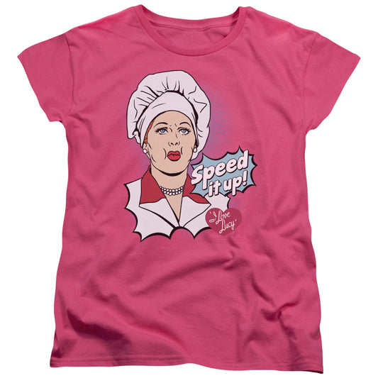 I Love Lucy - Speed It Up - Short Sleeve Womens Tee - Hot Pink T-shirt