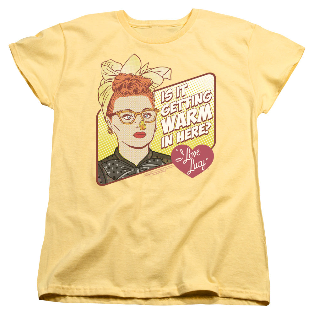 I Love Lucy - Warm In Here - Short Sleeve Womens Tee - Banana T-shirt