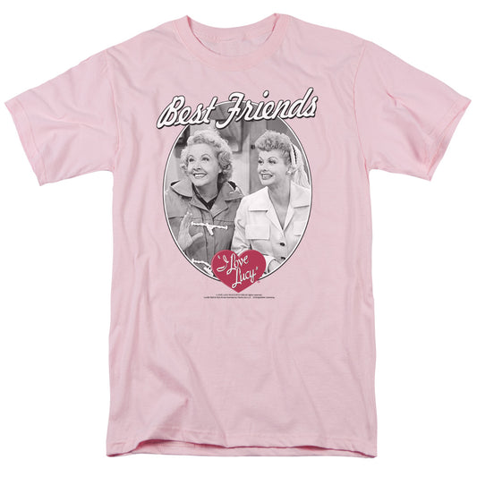 I Love Lucy - Best Friends - Short Sleeve Adult 18/1 - Pink T-shirt