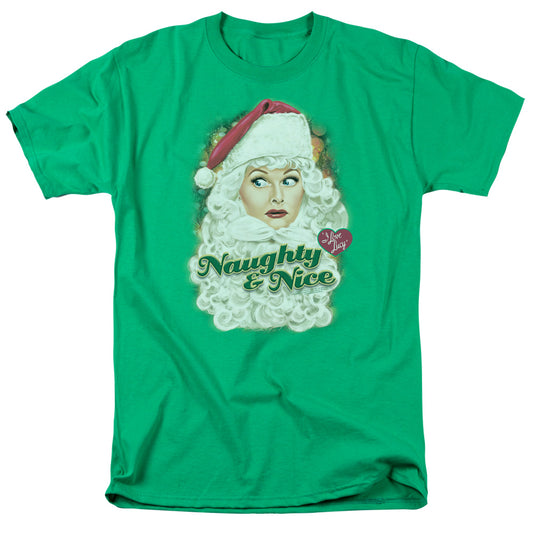 I Love Lucy - Santa - Short Sleeve Adult 18/1 - Kelly Green T-shirt