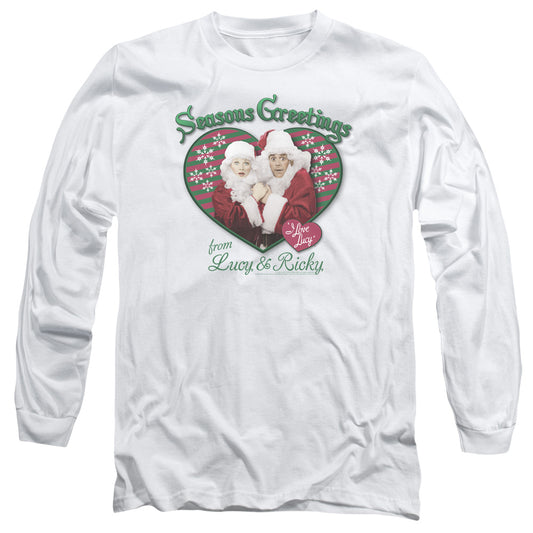 I Love Lucy - Seasons Greetings - Long Sleeve Adult 18/1 - White T-shirt