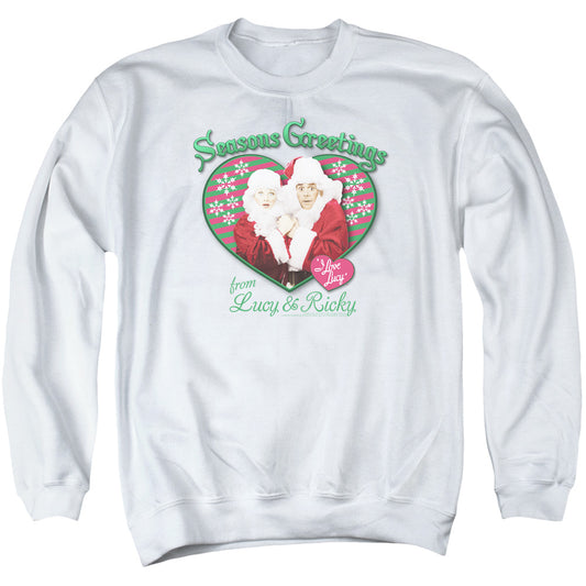I Love Lucy - Seasons Greetings - Adult Crewneck Sweatshirt - White