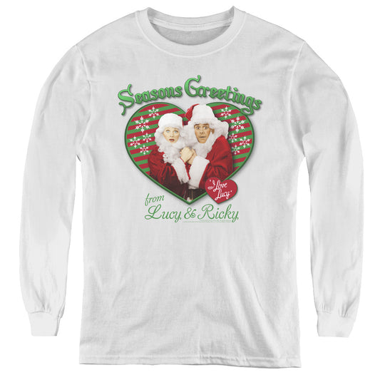I Love Lucy - Seasons Greetings - Youth Long Sleeve Tee - White