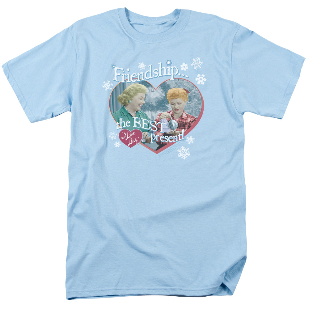 I Love Lucy - The Best Present - Short Sleeve Adult 18/1 - Light Blue T-shirt