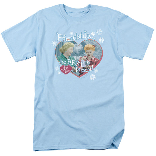 I Love Lucy - The Best Present - Short Sleeve Adult 18/1 - Light Blue T-shirt