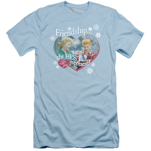 I Love Lucy - The Best Present - Short Sleeve Adult 30/1 - Light Blue T-shirt