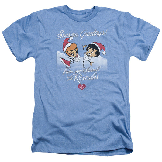 I Love Lucy - Animated Christmas - Adult Heather - Light Blue