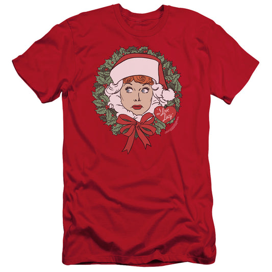 I Love Lucy - Wreath - Short Sleeve Adult 30/1 - Red T-shirt