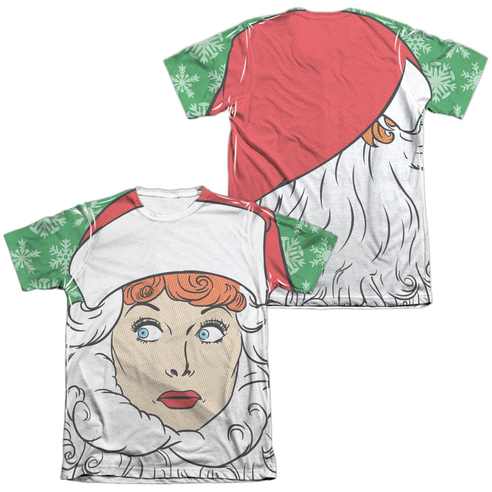 I Love Lucy - Secret Santa (Front/back Print) - Adult Poly/cotton Short Sleeve Tee - White T-shirt