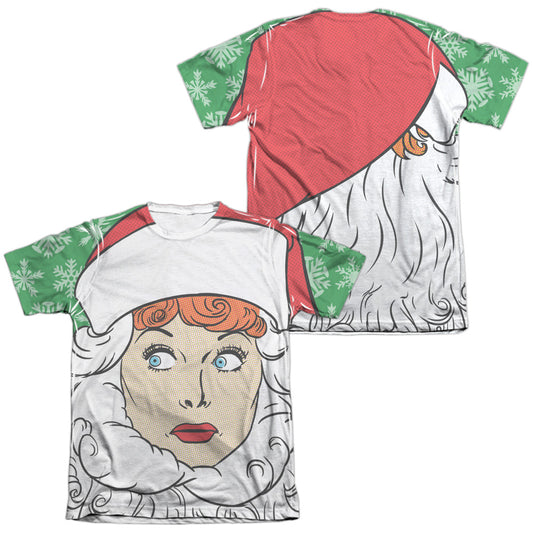 I Love Lucy - Secret Santa (Front/back Print) - Adult Poly/cotton Short Sleeve Tee - White T-shirt