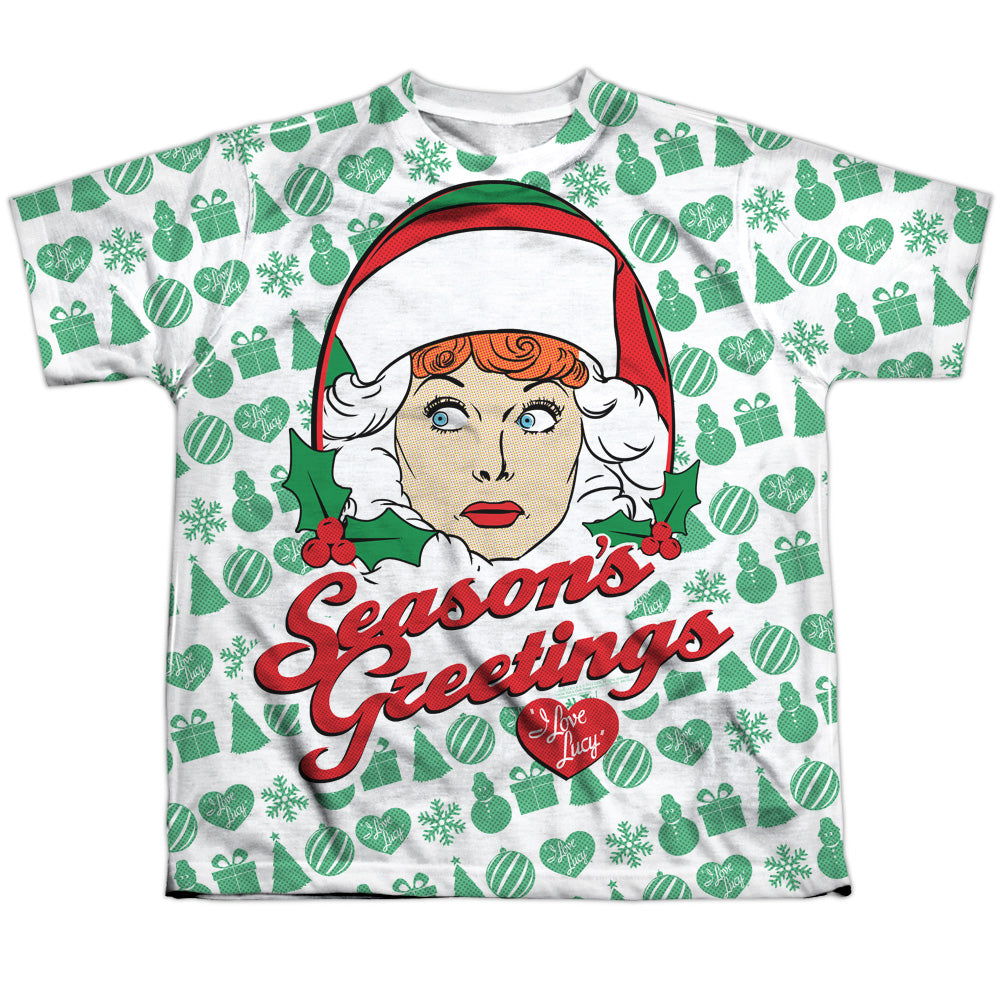 I Love Lucy - Secret Pattern - Short Sleeve Youth Poly Crew - White T-shirt