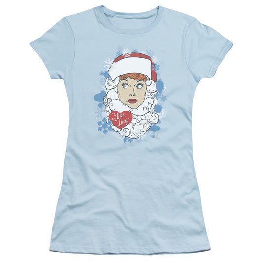 I Love Lucy - Beard Flakes - Short Sleeve Junior Sheer - Light Blue T-shirt
