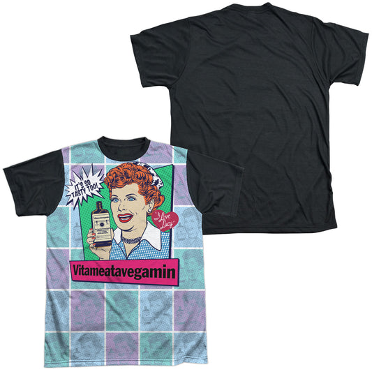 I Love Lucy - All Over Vita Comic - Short Sleeve Adult White Front Black Back   - White T-shirt