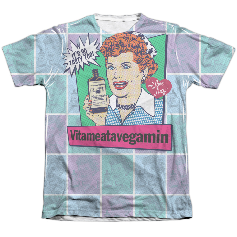 I Love Lucy - All Over Vita Comic - Adult Poly/cotton Short Sleeve Tee - White T-shirt