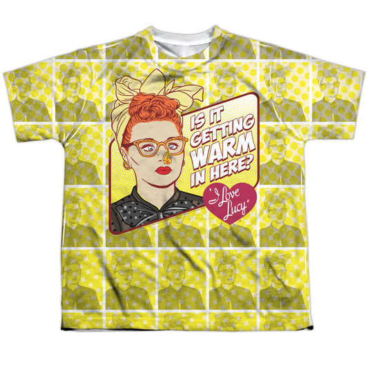 I Love Lucy - Warm All Over - Short Sleeve Youth Poly Crew - White T-shirt