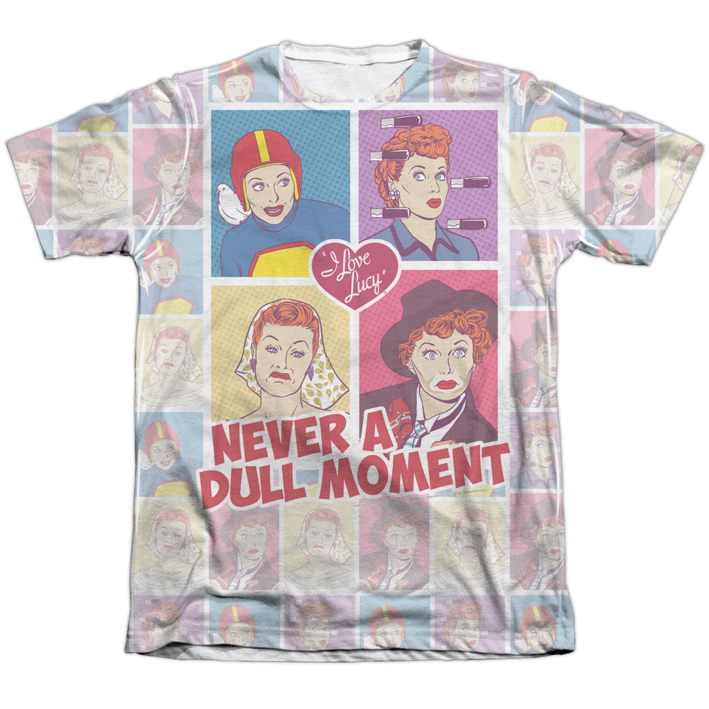 I Love Lucy - All Over Panels - Adult Poly/cotton Short Sleeve Tee - White T-shirt