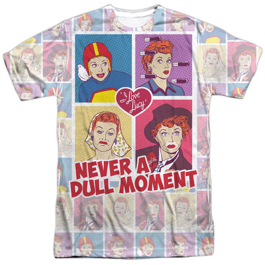 I Love Lucy - All Over Panels - Short Sleeve Adult Poly Crew - White T-shirt