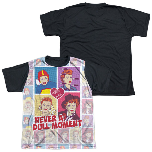 I Love Lucy - All Over Panels - Short Sleeve Youth White Front Black Back   - White T-shirt