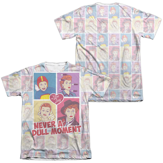 I Love Lucy - All Over Panels (Front/back Print) - Adult Poly/cotton Short Sleeve Tee - White T-shirt