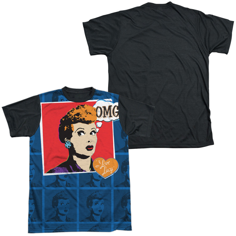 I Love Lucy - Omg - Short Sleeve Adult White Front Black Back   - White T-shirt