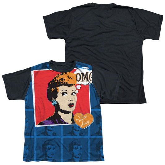 I Love Lucy - Omg - Short Sleeve Youth White Front Black Back   - White T-shirt