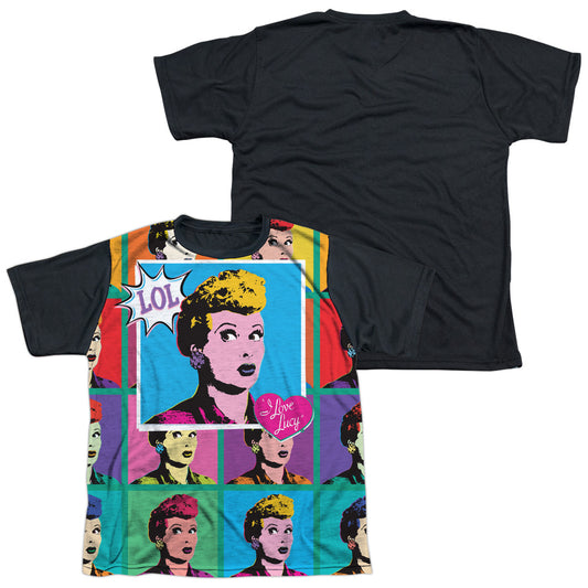 I Love Lucy - Lol - Short Sleeve Youth White Front Black Back   - White T-shirt