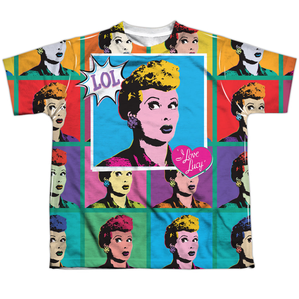 I Love Lucy - Lol - Short Sleeve Youth Poly Crew - White T-shirt