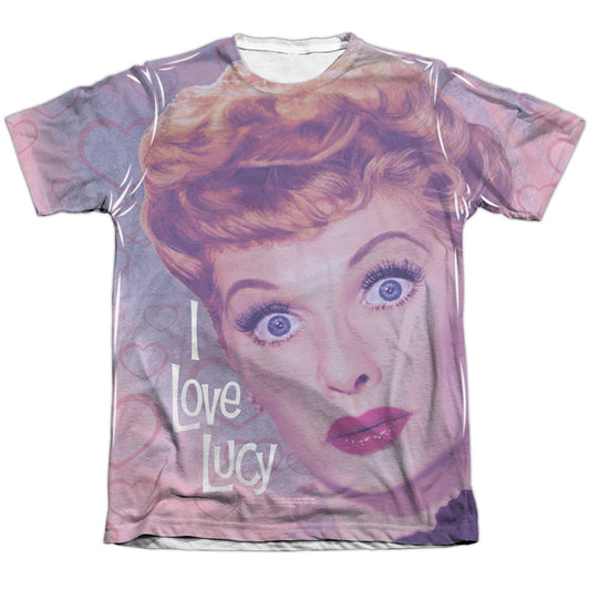 I Love Lucy - Funny Hearts - Adult Poly/cotton Short Sleeve Tee - White T-shirt