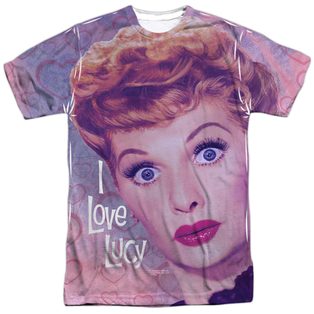 I Love Lucy - Funny Hearts - Short Sleeve Adult Poly Crew - White T-shirt