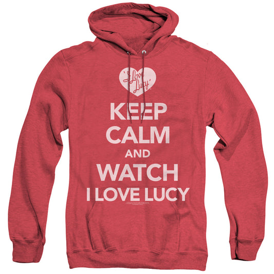 I Love Lucy - Keep Calm And Watch - Adult Heather Hoodie - Red