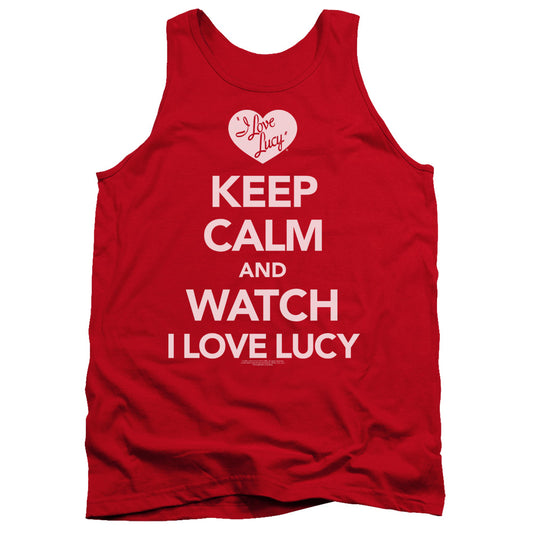 I Love Lucy - Keep Calm And Watch - Adult Tank - Red