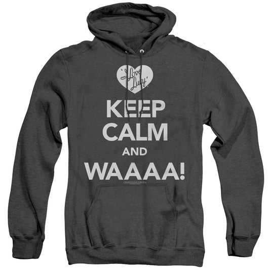 I Love Lucy - Keep Calm Waaa - Adult Heather Hoodie - Black