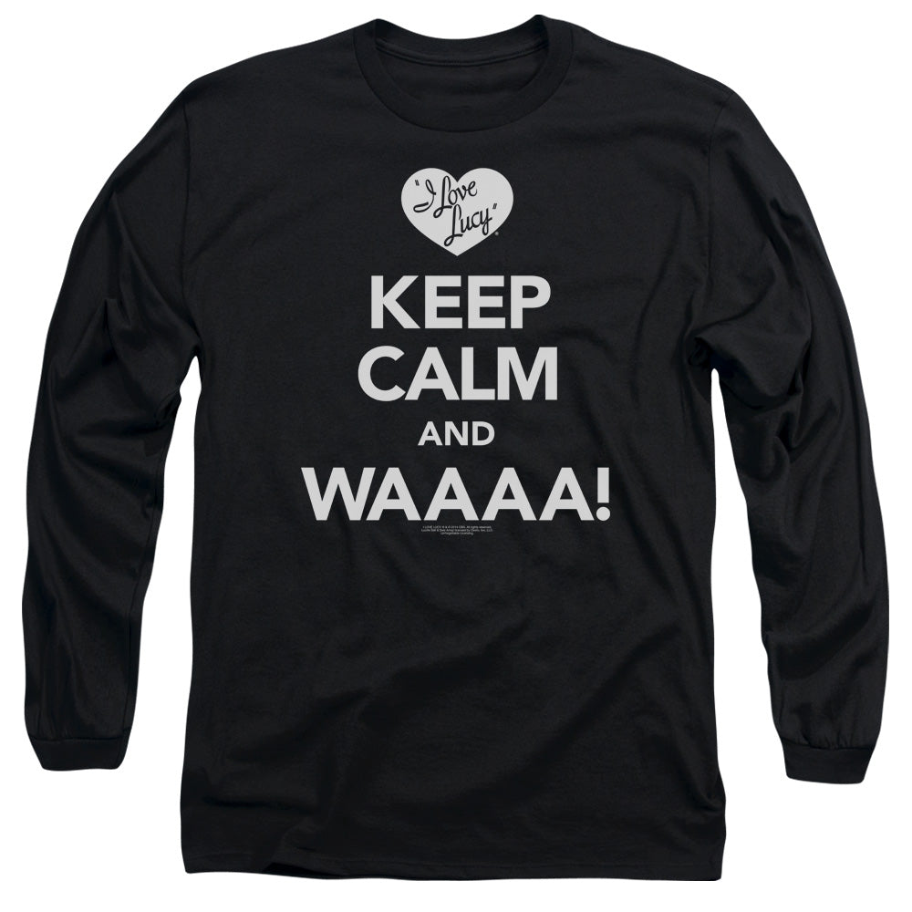 I Love Lucy - Keep Calm Waaa - Long Sleeve Adult 18/1 - Black T-shirt
