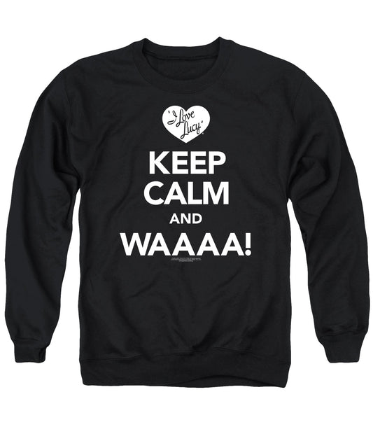 I Love Lucy - Keep Calm Waaa - Adult Crewneck Sweatshirt - Black