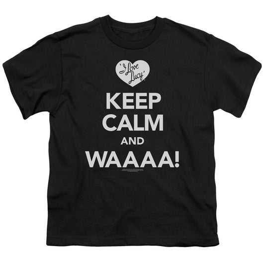 I Love Lucy - Keep Calm Waaa - Short Sleeve Youth 18/1 - Black T-shirt