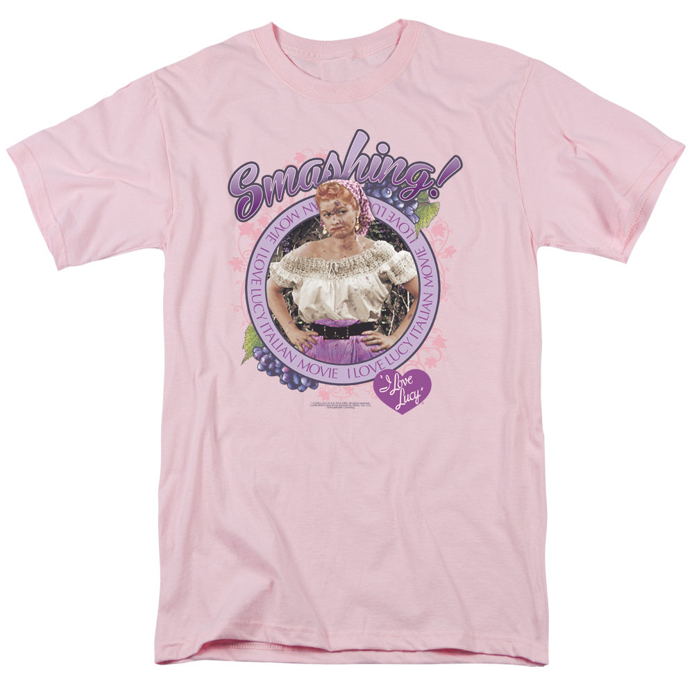 I Love Lucy - Smashing - Short Sleeve Adult 18/1 - Pink T-shirt